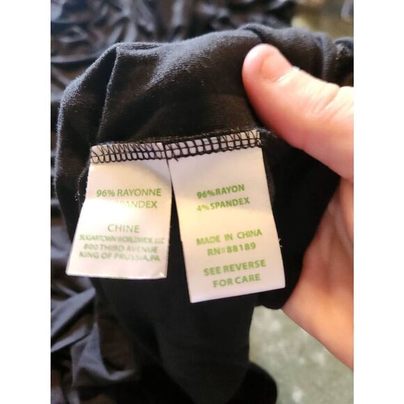 Lilly Pulitzer Leonie Black Solid Knit Tiered Puff Sleeve Mini Dress Large - Picture 4 of 5